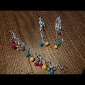Fiesta bracelet and earrings set